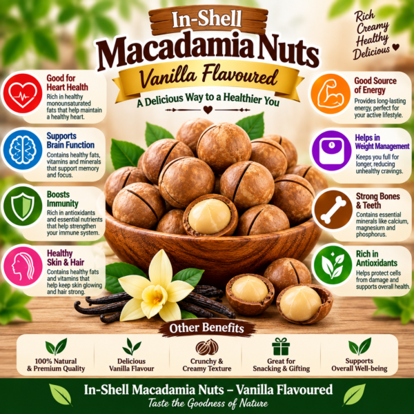 In-Shell Macadamia Nuts – Vanilla Flavoured