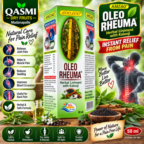 AMZAG Oleo Rheuma Herbal Liniment with Kalonji – 50ml