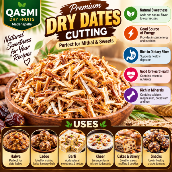 Dry Dates Yellow Cutting   Perfect for Mithai & Sweets